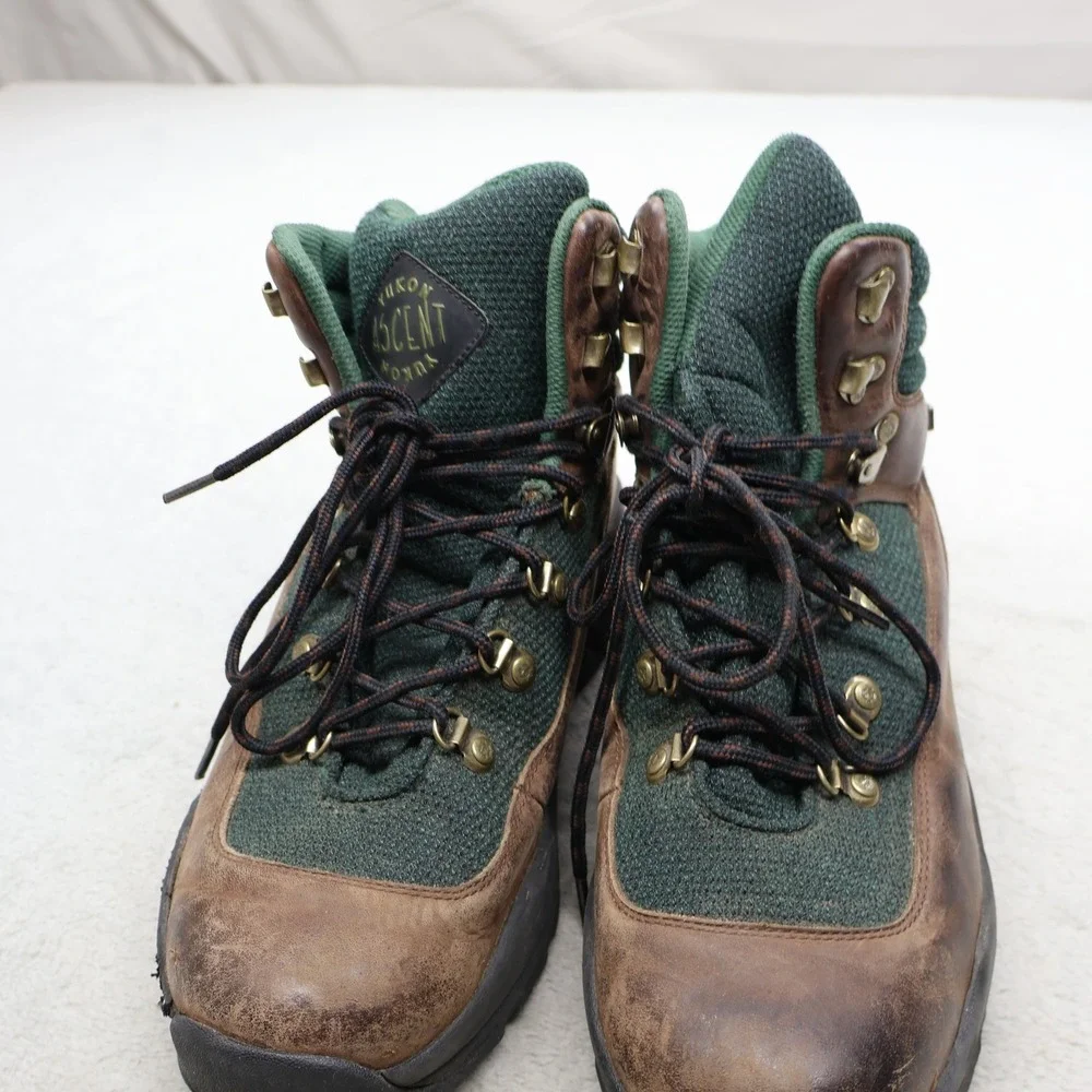 Yukon Mens 11M‎ Hiking Boots Brown Expedition Leather Rugged Trail Mesh Outdoor
